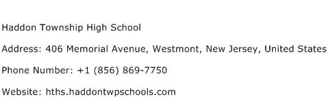Haddon Township High School Address Contact Number