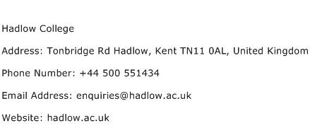 Hadlow College Address Contact Number