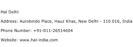 Hal Delhi Address Contact Number