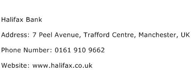 Halifax Bank Address Contact Number