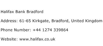 Halifax Bank Bradford Address Contact Number