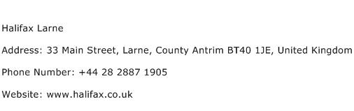 Halifax Larne Address Contact Number