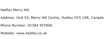 Halifax Merry Hill Address Contact Number