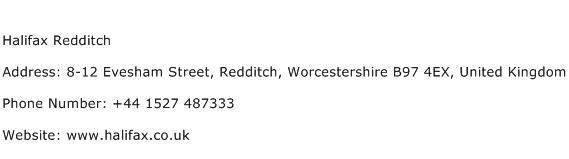 Halifax Redditch Address Contact Number