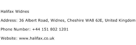 Halifax Widnes Address Contact Number