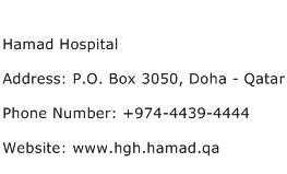 Hamad Hospital Address Contact Number