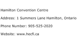 Hamilton Convention Centre Address Contact Number