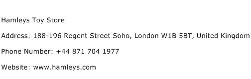 Hamleys Toy Store Address Contact Number