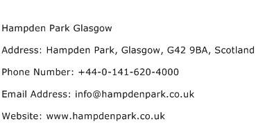 Hampden Park Glasgow Address Contact Number