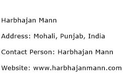 Harbhajan Mann Address Contact Number