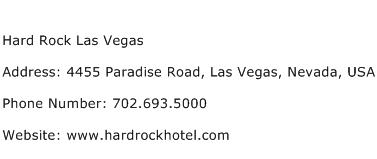 Hard Rock Las Vegas Address Contact Number