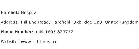 Harefield Hospital Address Contact Number
