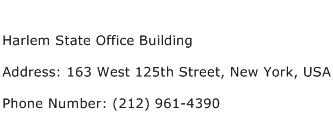 Harlem State Office Building Address Contact Number