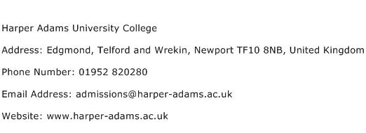 Harper Adams University College Address Contact Number