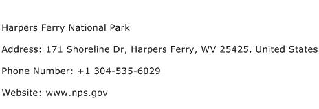 Harpers Ferry National Park Address Contact Number