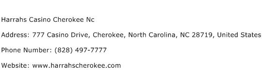 Harrahs Casino Cherokee Nc Address Contact Number