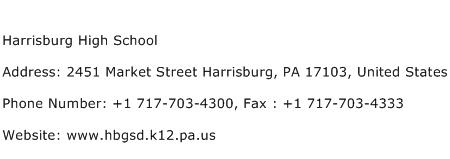 Harrisburg High School Address Contact Number