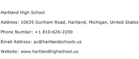 Hartland High School Address Contact Number