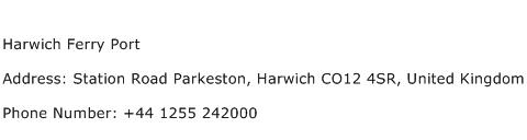 Harwich Ferry Port Address Contact Number