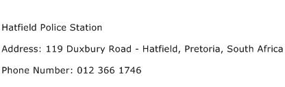 Hatfield Police Station Address Contact Number
