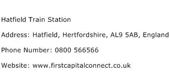 Hatfield Train Station Address Contact Number