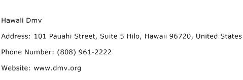 Hawaii Dmv Address Contact Number