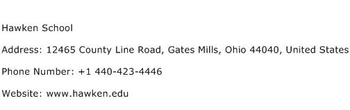 Hawken School Address Contact Number