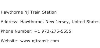 Hawthorne Nj Train Station Address Contact Number
