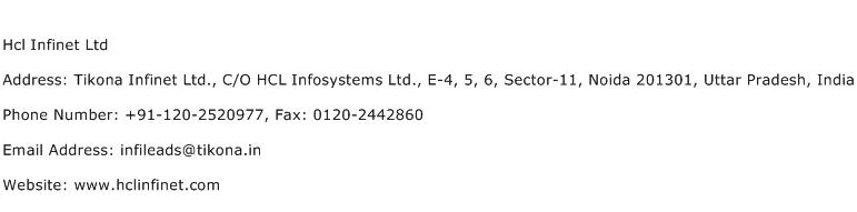 Hcl Infinet Ltd Address Contact Number