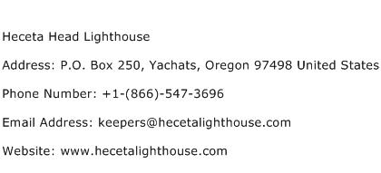 Heceta Head Lighthouse Address Contact Number