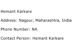 Hemant Karkare Address Contact Number