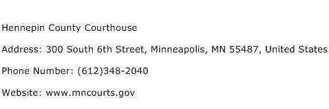 Hennepin County Courthouse Address Contact Number