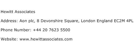 Hewitt Associates Address Contact Number