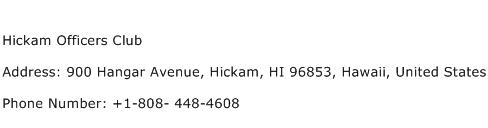 Hickam Officers Club Address Contact Number