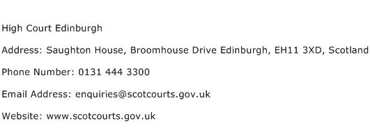 High Court Edinburgh Address Contact Number