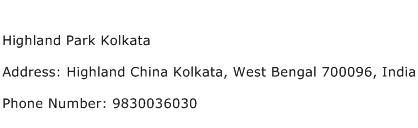 Highland Park Kolkata Address Contact Number