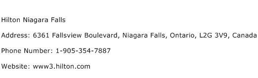 Hilton Niagara Falls Address Contact Number