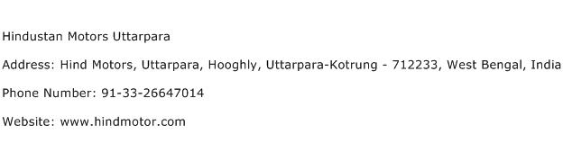 Hindustan Motors Uttarpara Address Contact Number