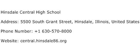 Hinsdale Central High School Address Contact Number
