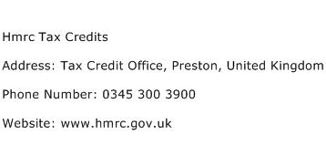 Hmrc Tax Credits Address Contact Number