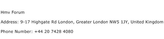 Hmv Forum Address Contact Number