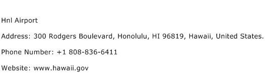 Hnl Airport Address Contact Number