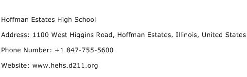 Hoffman Estates High School Address Contact Number