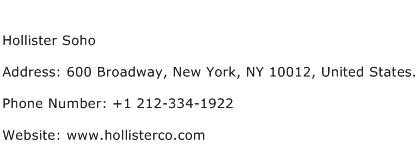 Hollister Soho Address Contact Number
