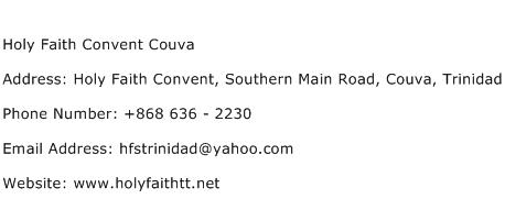 Holy Faith Convent Couva Address Contact Number