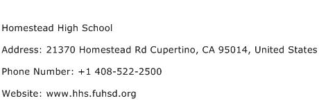 Homestead High School Address Contact Number