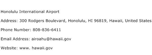 Honolulu International Airport Address Contact Number