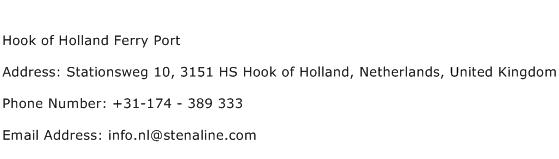 Hook of Holland Ferry Port Address Contact Number