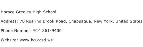Horace Greeley High School Address Contact Number