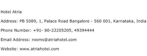 Hotel Atria Address Contact Number